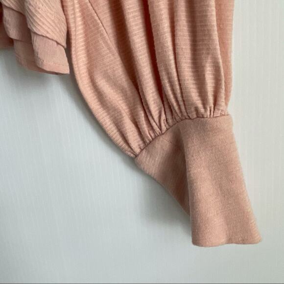 Free People Billie ribbed layered top xs peach/light pink - Picture 6 of 11
